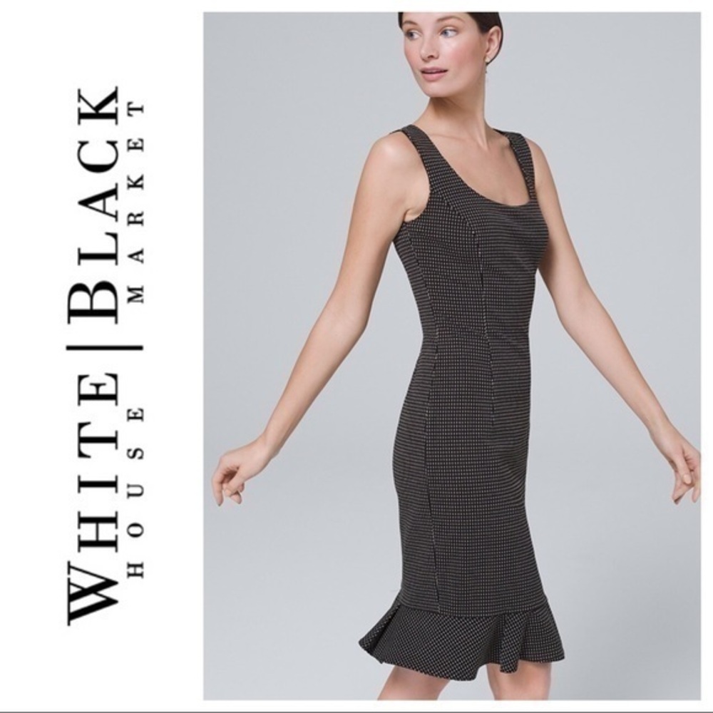 NWT WHBM Petite Dot Print Suiting Sheath Dress